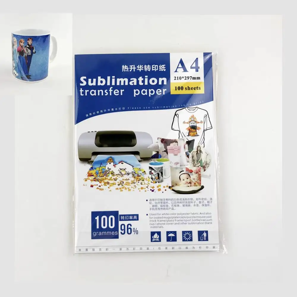 Papel de transferencia por sublimación de Alta tasa, para tazas, camisetas de algodón y poliéster