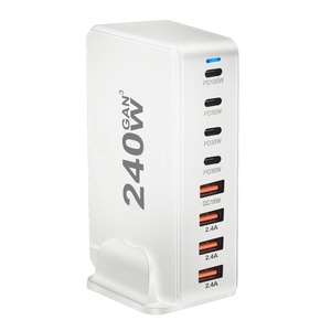 Çok 240W hızlı şarj 8 Port USB-C hızlı şarj istasyonu masaüstü PD GaN yüksek güç dizüstü şarj cihazı cep telefonu şarj cihazı - Product Image 5