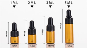 Empty Refillable Mini Cobalt Blue clear Amber 1ml 2ml <strong>2</strong> ml Liquid Oil Skin Care Serum <strong>Glass</strong> Dropper Bottle with Long Pipette - Product Image 5