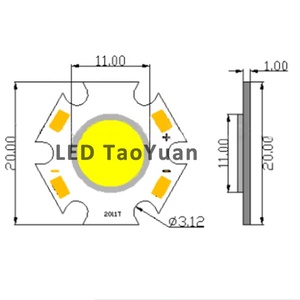 High Power <strong>5W</strong> COB <strong>LED</strong> Chip With 20MM PCB Board - Product Image 2