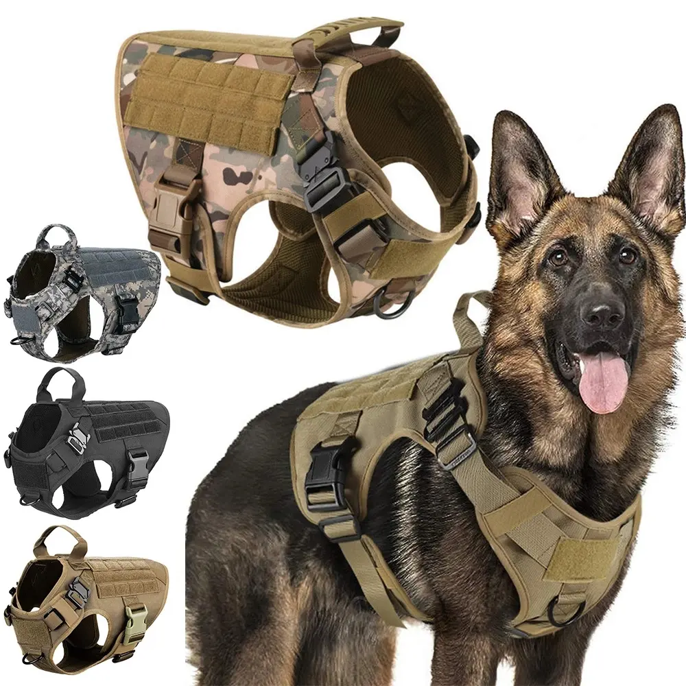 Chaleco táctico duradero para mascotas, abrigo de refrigeración para perros, resistente al aire libre, pecho de entrenamiento para mascotas y correas