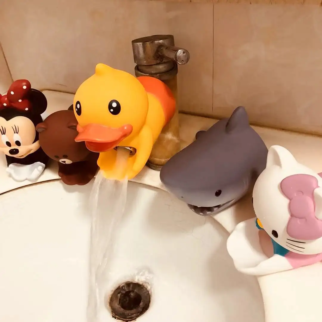 Cute Animal Faucet Extender Crianças Crianças Ajuda Lavar as Mãos Sink Water Tap Extender Splash-proof Spout Extension