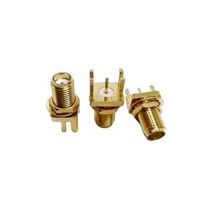Edge <strong>SMA</strong> Female Bulkhead Solder Panel Mount Straight Rf Connector Adapter Clip For PCB - Product Image 1