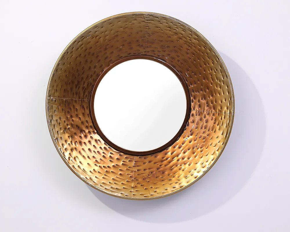 Più piccolo Formato di Lusso Oro Lamina di Metallo Cerchio Specchi Decorazione Della Parete Specchio Per Il Trucco Per La Casa