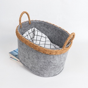 Fashionable Felt <strong>Round</strong> Storage Basket with Handles <strong>Toy</strong> Felt Storage <strong>Box</strong> - Product Image 5
