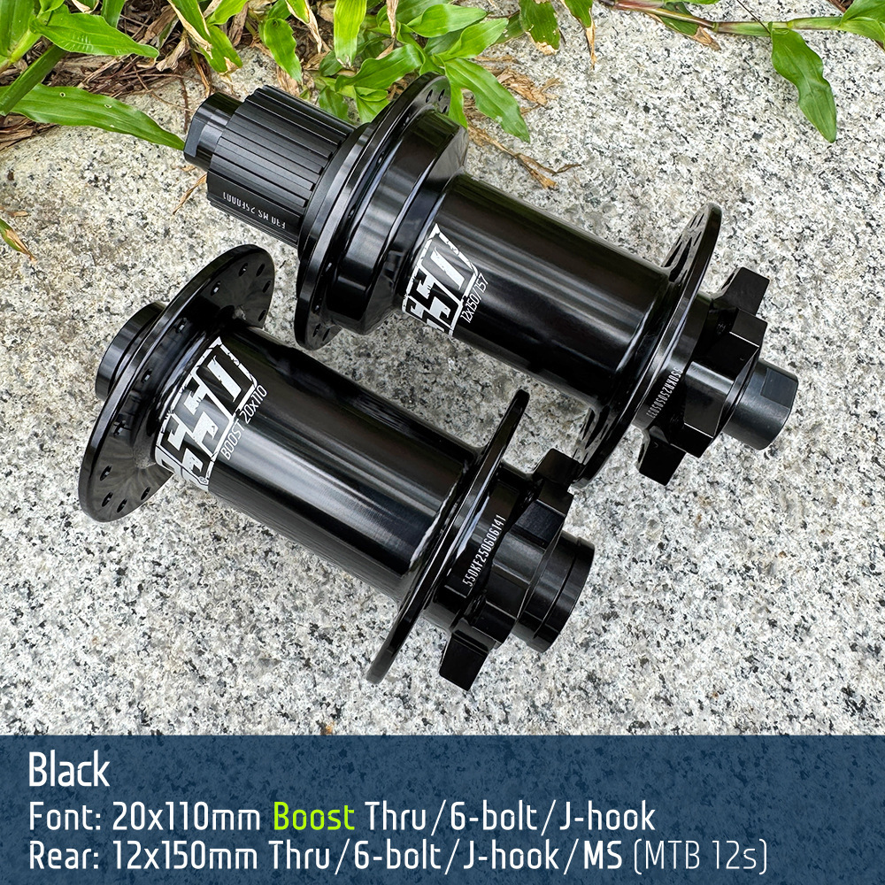 Noir F20x110 Boost+R12x150 MS-32 Trous-6-Boulons-J-Bend