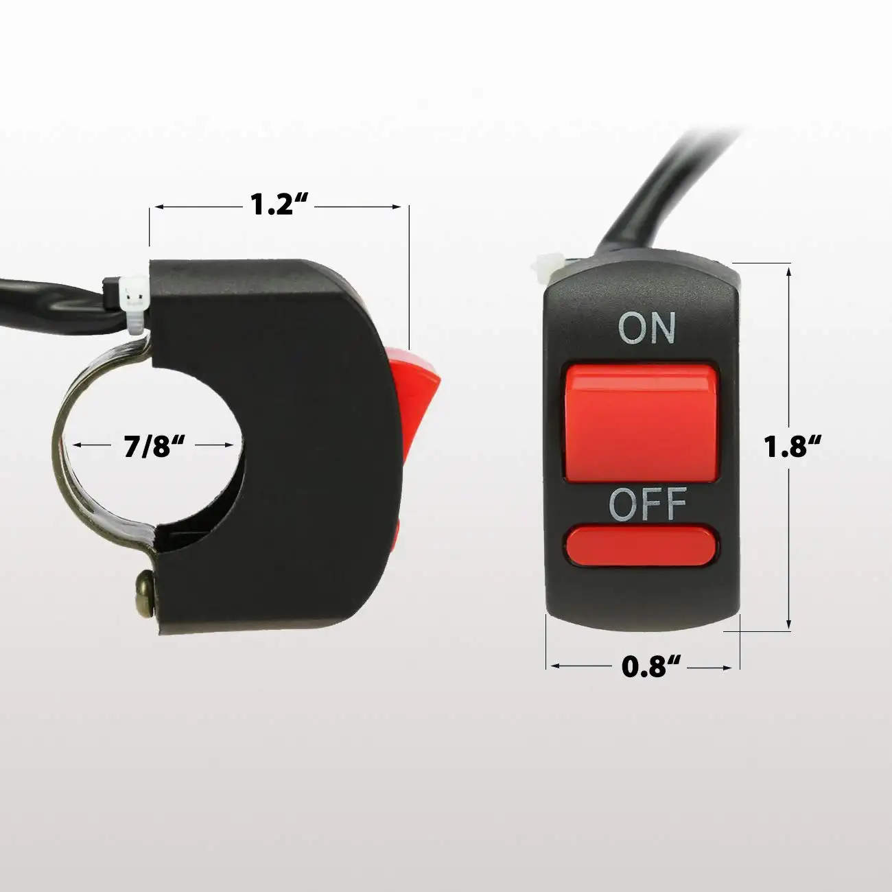 Motorfiets Stuur Tuimelschakelaar Aan Uit Drukknop Schakelaar Fiets Motorfiets Tuning Deel Voor U5 U7 U2 Led Koplamp Scooter