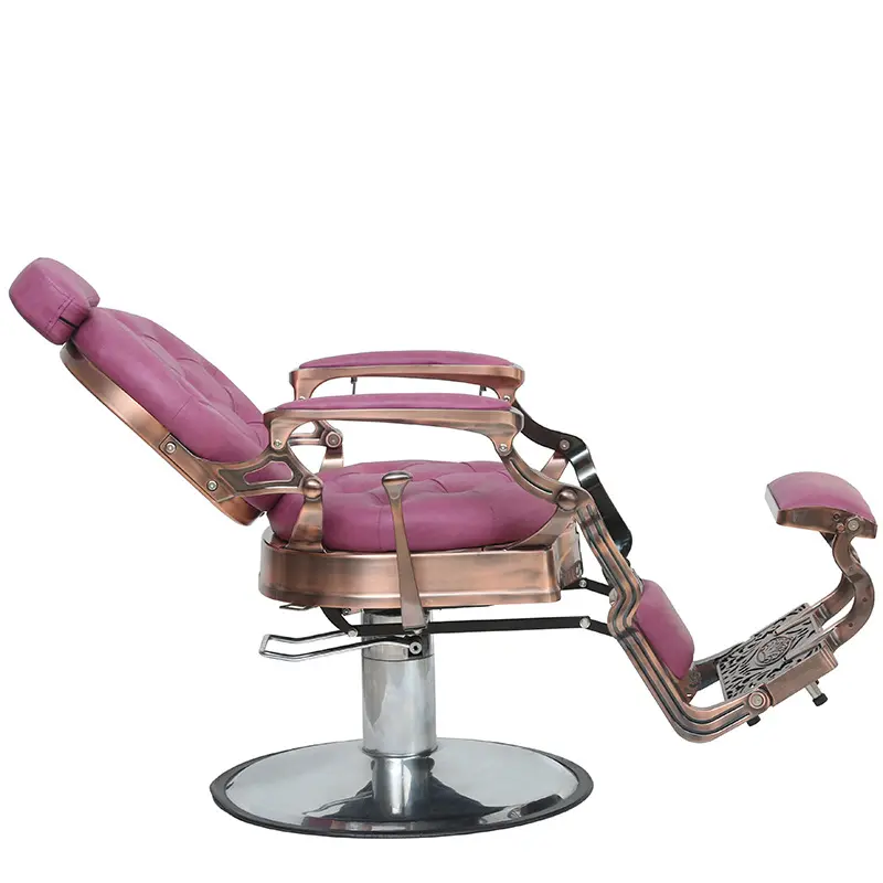 DM sillas de barbero profesional nero e oro vintage reclinabile taglio di capelli parrucchiere salone di barbiere sedia per gli uomini hair stylist