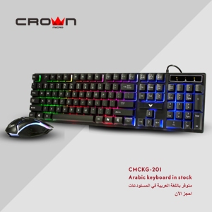 Crown-Kit de teclado y ratón mecánico para juegos, juego de 104 teclas, venta al por mayor, con cable, led, teclado y ratón - Product Image 2