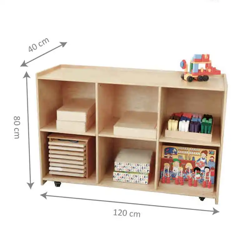 Child Wooden Storage Furniture Toy Book Classroom Preschool Locker Daycare Shelf Storage Kindergarten Wooden Toy Cabinet For Kid