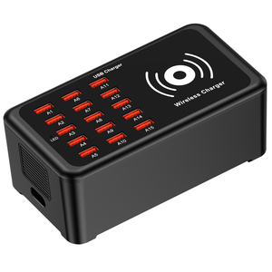 15 port çoklu port usb şarj istasyonu artı apple 16 android vb için kablosuz şarj sonrası. - Product Image 1