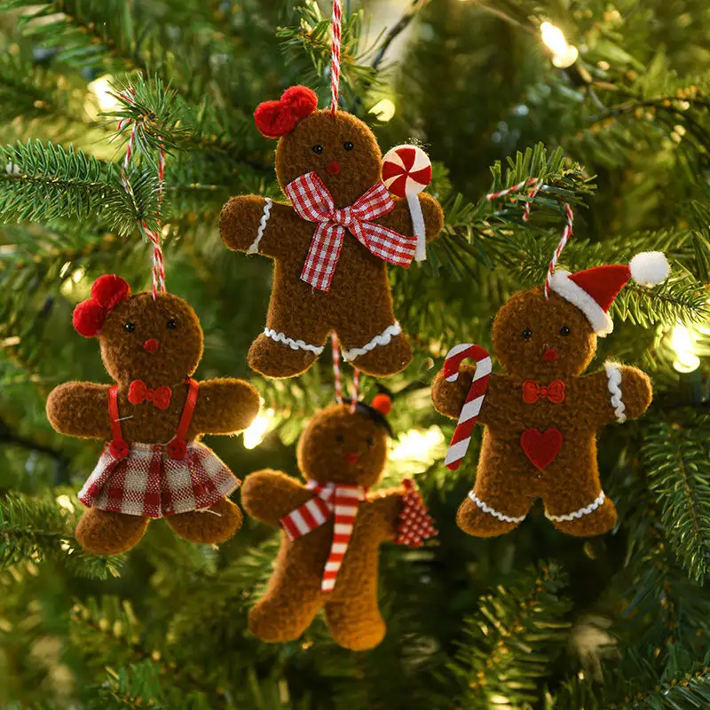 Regali di natale di capodanno Navidad peluche natale Gingerbread Man ornamenti per l'albero di natale decorazione natalizia per la casa