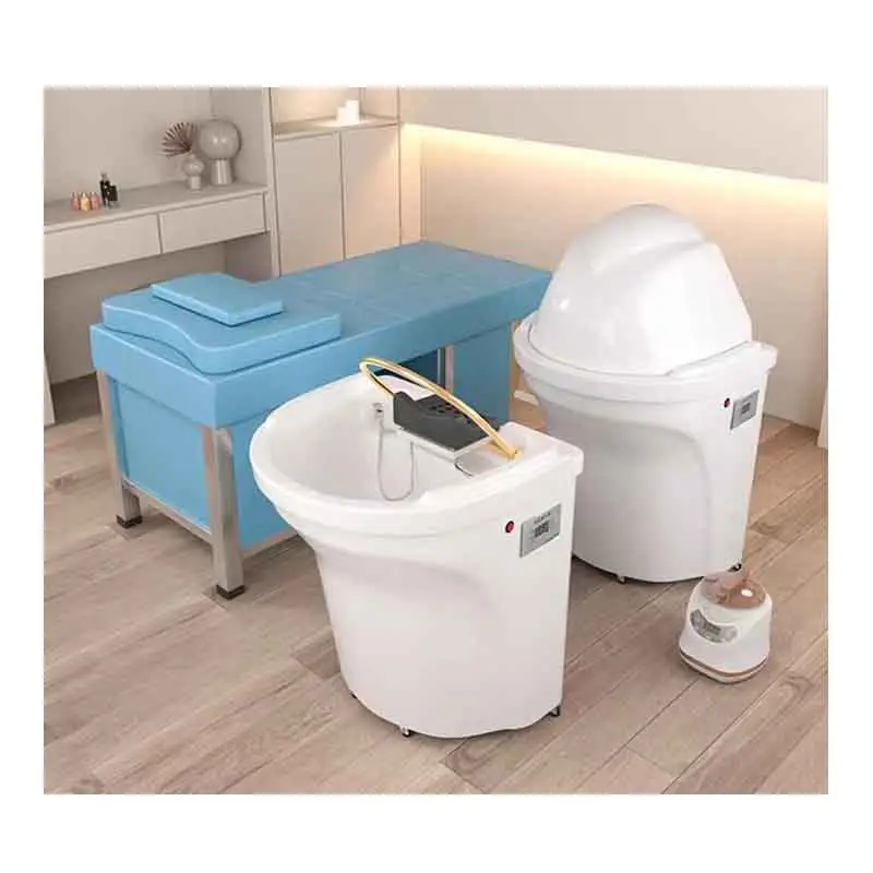 Salão mobiliário barato móvel ajustável cabelo lavar cachoeira shampoo cadeira bacia cama tigela salão beleza
