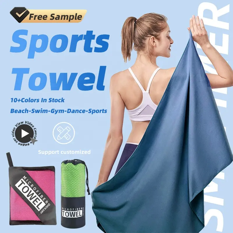 Sudor personalizado secado rápido súper absorbente Yoga Fitness ejercicio gimnasio viaje esencial suave ligero microfibra playa deportes toalla