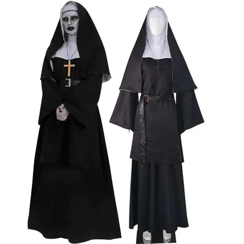 2023 Neue Halloween Frauen Scary Black Virgin Mary Film Das Nonne Kostüm FART-008