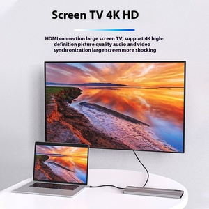 14-in-1 <strong>Type</strong>-C Docking Station Gigabit Expansion Dock 4K USB 3.0/RJ45 Hub Card Reader Data SD TF for <strong>Computers</strong> Aluminium Alloy - Product Image 3