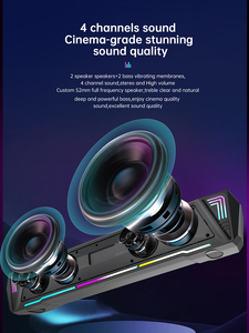 Altavoces para PC OEM, barra de sonido para ordenador con sonido estéreo, altavoz LED para juegos para monitor de ordenador portátil de escritorio, entrada USB de diente azul - Product Image 5