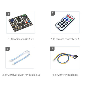 Kit de sensor de nivel de entrada Raspberry Pi Pico Placa de expansión Pico con 15 módulos comunes IR remoto Diseño todo en uno con recursos