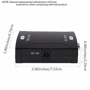 Convertidor de fibra óptica a señal coaxial Entrada de señal óptica digital Salida de señal coaxial Adaptador de video 5,1 Convertidor de audio