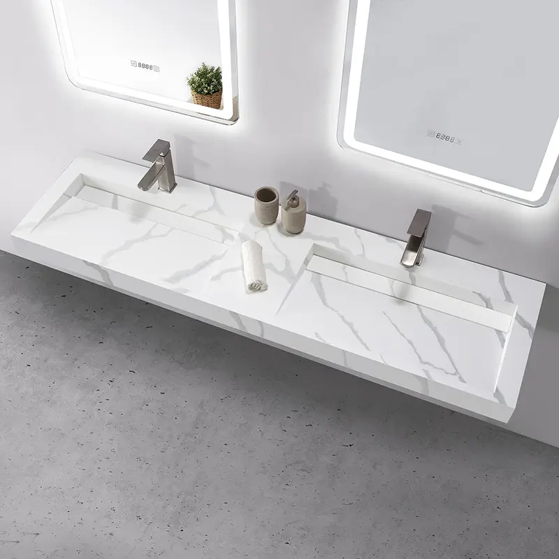 Lavabo de baño moderno Lavabo de baño Lavabo Bagno Oyma Pierre Pulido europeo KKR Superficie sólida o capa de gel Resina de piedra 9L