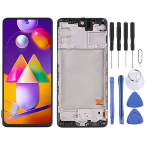 หน้าจอ Lcd เดิม100% พร้อมกรอบสำหรับ Samsung Galaxy M31s SM-M317ทัชสกรีนดิจิไทเซอร์สำหรับ Samsung Galaxy M31s