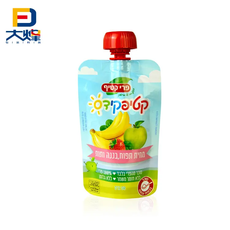 Paquete China Gualapack Doypack Juice Retort Pouch Stand Up Spout Pouch Bolsa de comida para bebés para frutas