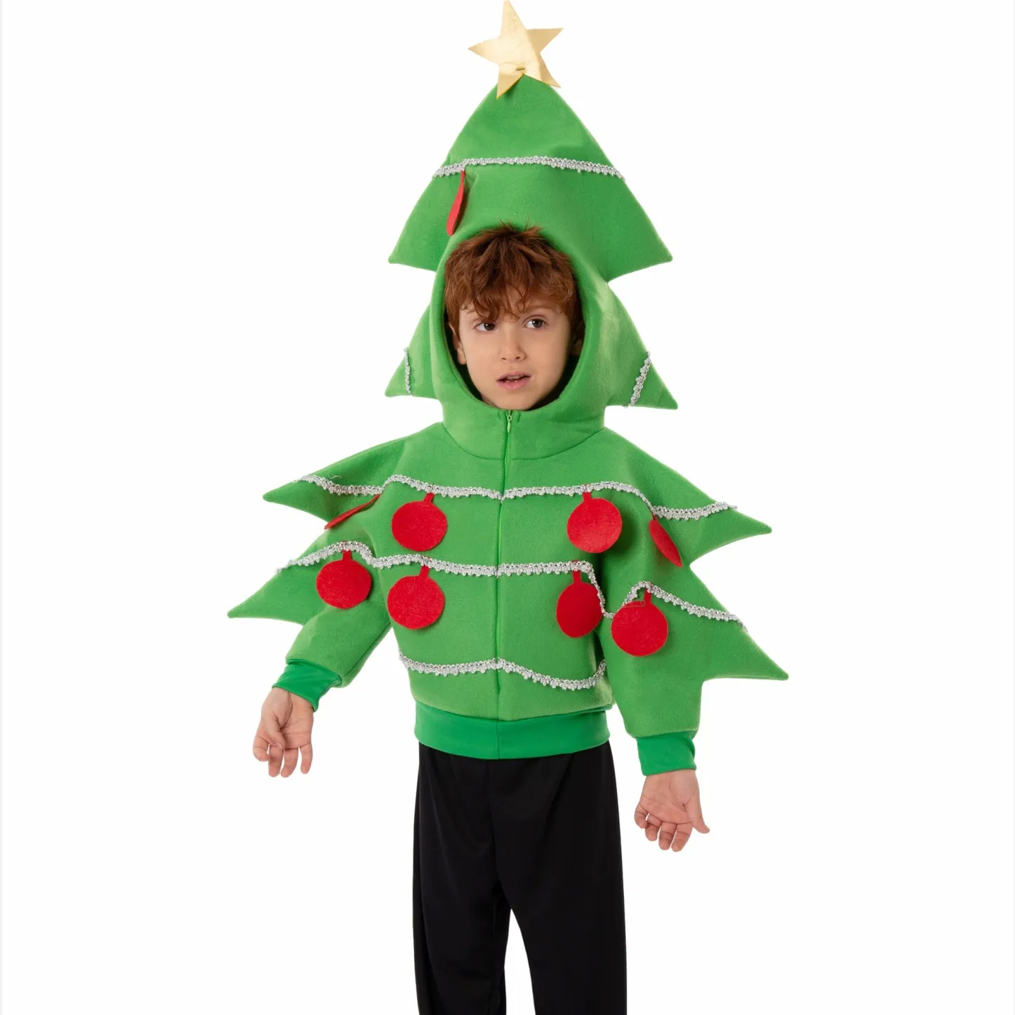 شجرة عيد الميلاد زي الأطفال معطف حفلة عطلة المدرسة زي الأداء