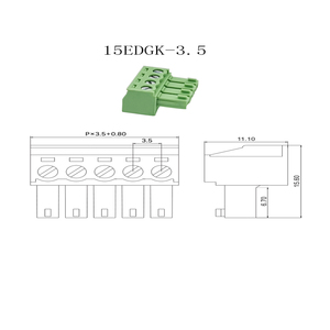 Soldagem livre Butt Joint 15edgrk 3.5mm Plug-in bloco <span class=keywords><strong>terminal</strong></span> com 2edgkp tipo de mola entre terminais masculinos e femininos