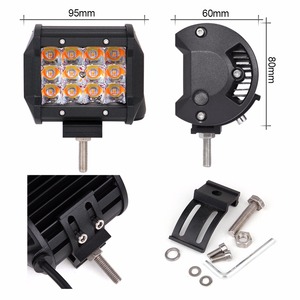 לשלושה שורה 12 נוריות בר אור כפול צבע 36w <span class=keywords><strong>led</strong></span> בר אור strobe 4 אינץ עבודת מנורת 9-60v עבור אופנוע מכביש משאית טרקטור