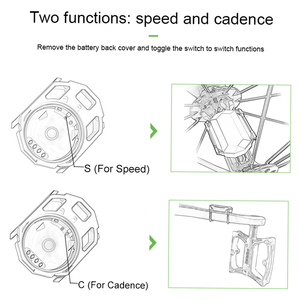 自行车速度/节奏传感器2合1传感器无线ANT + BT适用于iOS，安卓自行车电脑健身跟踪器速度计