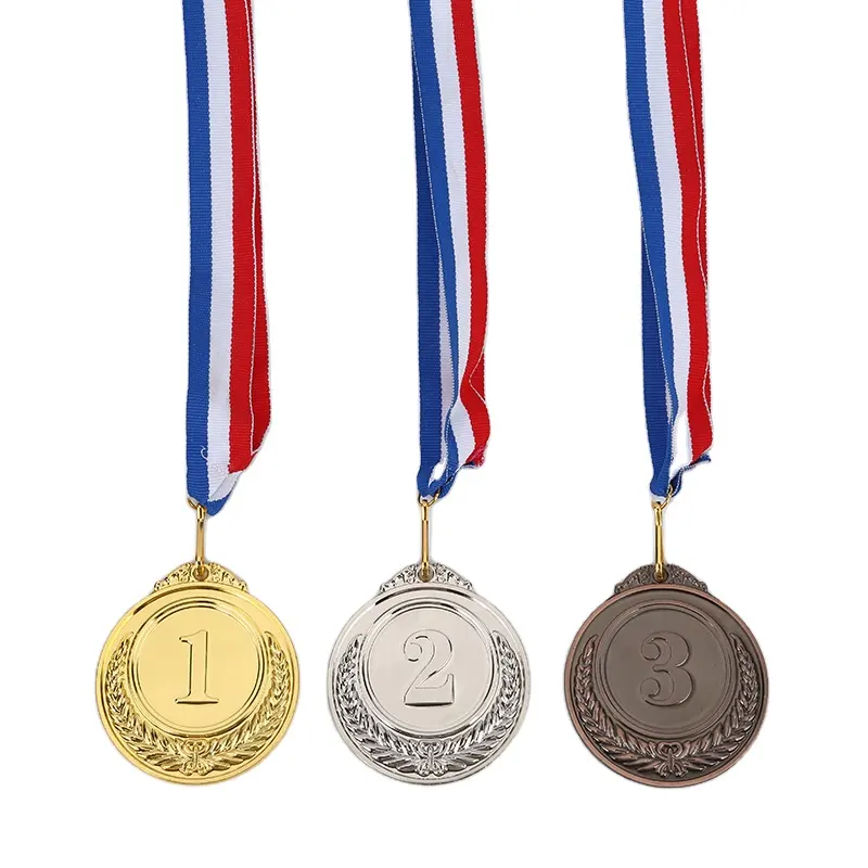 हॉट सेल खेल प्रतियोगिताएँ खेल चैंपियन धातु पदक संख्या 123 रिबन के साथ पदक