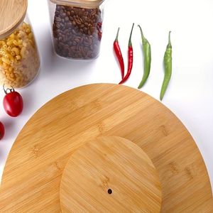 Nhà bếp Countertop lười biếng Susan tổ chức gỗ phục vụ Platter tre bàn xoay gia vị thảo mộc khay 360 xoay gia vị giá - Product Image 3