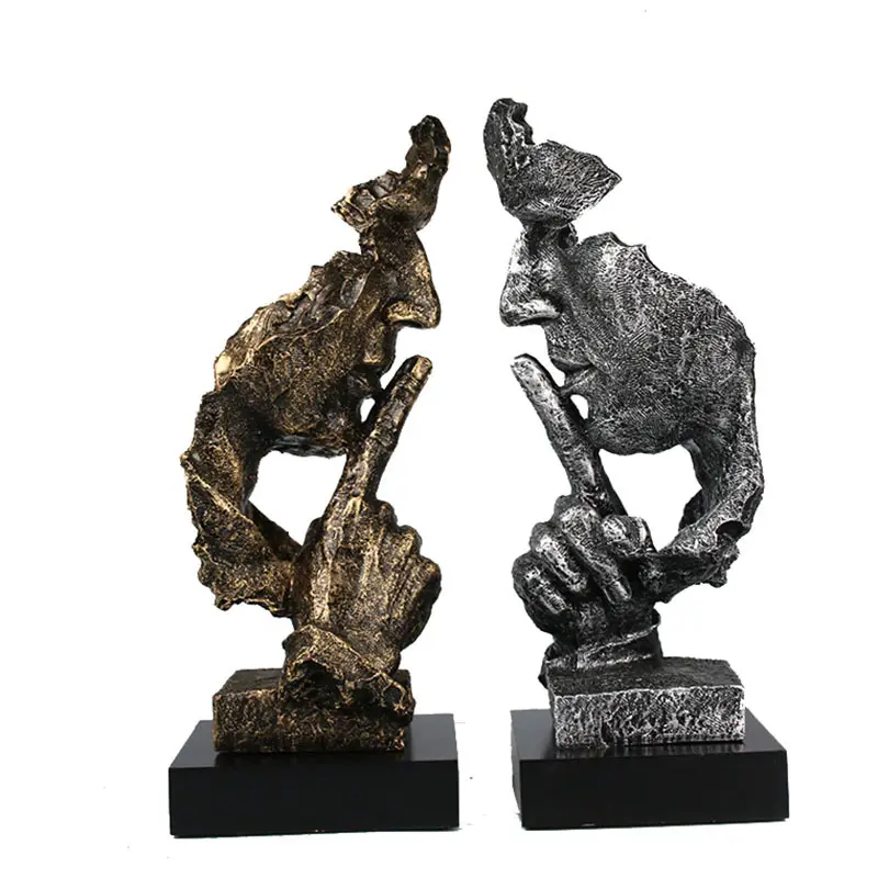 Estatua de poliresina abstracta personalizada del norte de Europa, escultura artística de bronce para decoración del hogar
