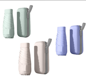 成人定制5折叠迷你口袋便携式雨伞6骨旅行带手动控制 - Product Image 3