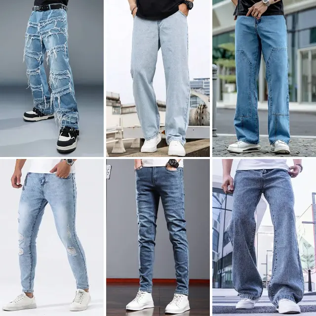 Marka yeni denim slim fit pantolon sıkı uydurma erkek denim kot erkek yüksek belli düz bacak pantolon tarzı rastgele sevk