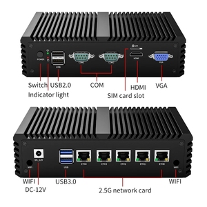 Industrial Mini Pc <strong>Desktop</strong> <strong>Computer</strong> N5105 N5905 5*i225 Lan Quad Core DDR4 HD <strong>2</strong>*COM POE Function X86 Fanless Firewall VPN Case - Product Image 2