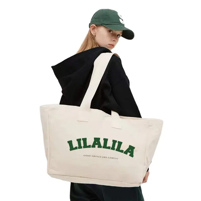 Meilleure vente en gros pliable réutilisable pour faire les courses à l'épicerie grande plage sac fourre-tout personnalisé en toile pour femmes avec logo