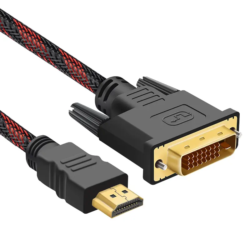 Atacado cabos dvi 24K banhado a ouro dvi para hdmi cabo PC Computer Monitor Extensão hdmi para dvi cabo conversor Para HDTV Pc