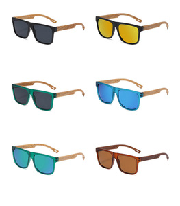 Bán Hot Retro bán buôn lunettes de Soleil tre ống kính phân cực Gỗ gỗ tùy chỉnh Kính mát cho nam giới và phụ nữ - Product Image 5