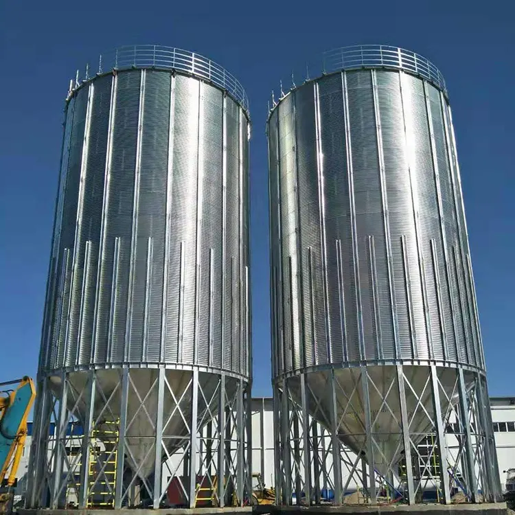 Deposito di grano silos di acciaio a cono/tramoggia inferiore usato per mulino