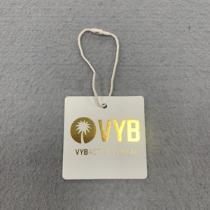 Custom Printing Design <strong>High</strong> <strong>Quality</strong> Hang Tags Labels for Clothing Garment Luxury Gold Foiling hang Tags <strong>String</strong> - Product Image 1