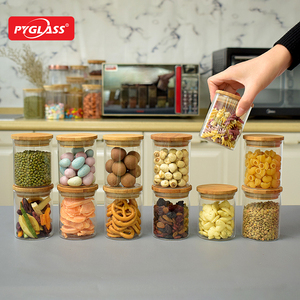 ขวดเครื่องเทศแก้วพร้อมฝาปิดและฉลากไม้ไผ่,ภาชนะใส่เครื่องเทศซีเรียลสำหรับใช้ในบ้านห้องครัว12ชุด - Product Image 4