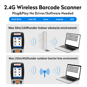 1D 2D Barcode Reader <strong>Data</strong> Collector USB Handheld BarCode <strong>Scanner</strong> with 2.2 Inch LCD Screen - Product Image 3
