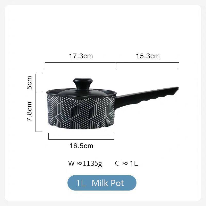Black 1 L Milk Pot