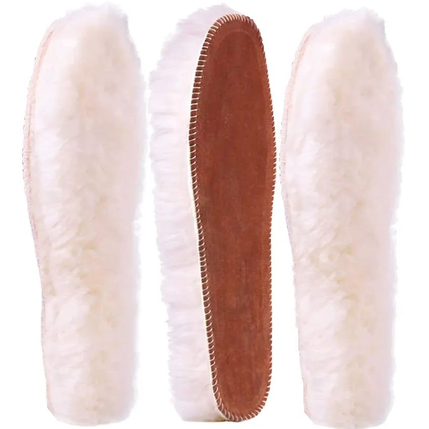 Shearling Snow Boots Shoe Insole Natural Sheepskin Insoles 100% Thermal Real Fur Wool Adult Children Winter Warm Insoes HA00304a