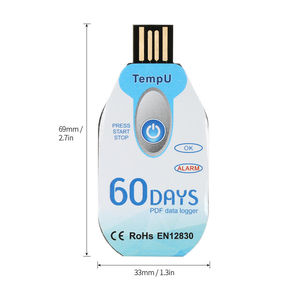 Registrador de datos de temperatura y humedad de 60 días Informe PDF de un solo uso Puerto USB Registrador de temperatura y humedad de 10000 puntos - Product Image 5