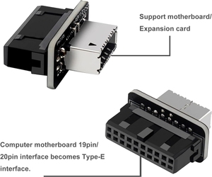USB 3.1フロントパネルソケットキー-A Type-Eから3.0 20ピンヘッダーコンバータアダプターマザーボード19ピン垂直コネクタ - Product Image 5