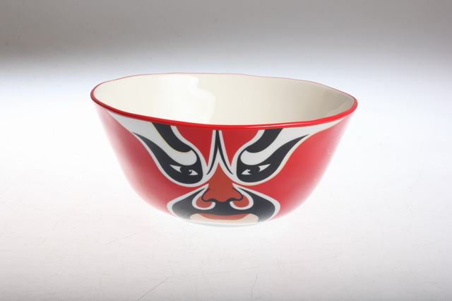 20cm Salade Bowl with Red Rim & Decal