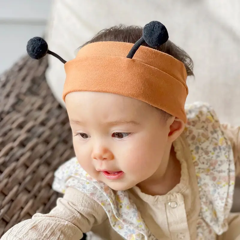 Diadema para bebé recién nacido, bonita, sólida, primavera y otoño, diadema con orejas de abeja, accesorios para el cabello, diadema a precio barato