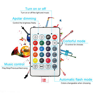 Akıllı E27 RGB Bluetooth hoparlör LED ampul ışık 12W müzik çalma kısılabilir kablosuz Led lamba 24 tuşları uzaktan kumanda - Product Image 4
